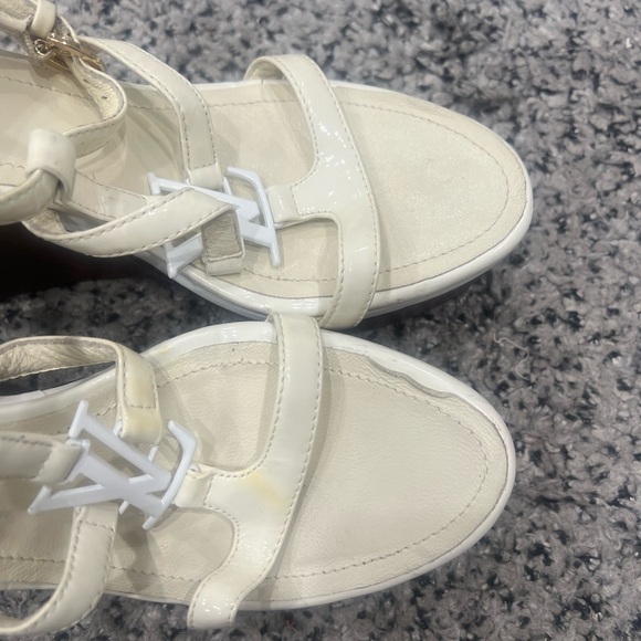 LOUIS VUITTON Wedge Sole Patent Leather Sandals Big Icon Thick - Picture 3 of 12